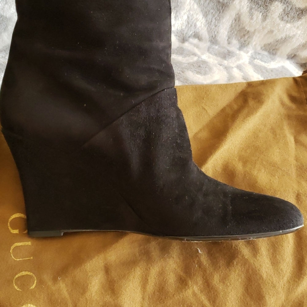 Gucci Black Suede Knee High Boot 8.5US fit 8.5-9 - Picture 11 of 16